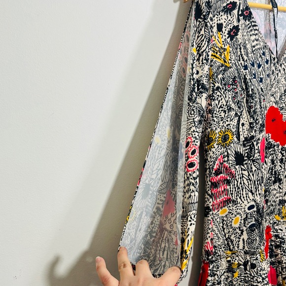 Anthropologie Plenty by Tracy Reese Botanical Pleated Floral Shift Dress XSP - Picture 11 of 12